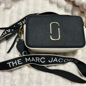 Marc Jacobs Black, Orange and Cream Snapshot Bag